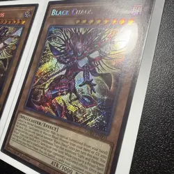 Yu-Gi-Oh Playset 3x Black Chaos CORI-EN001 Secret Rare NM 1st Edition - Image 3