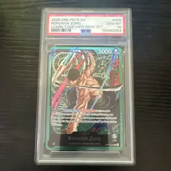Bandai 2025 One Piece CCG Roronoa Zoro OP12-020 Leader Foil PSA 10 EN - Image 1