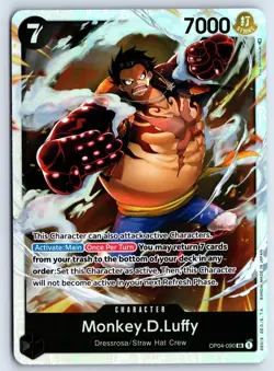 Monkey.D.Luffy (090) OP04-090 One Piece Kingdoms of Intrigue Foil Super Rare NM - Image 1