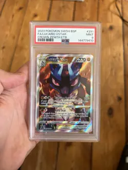 Pokemon TCG SWSH Full Art Lucario Vstar Black Star Promo SWSH291 PSA 9 Mint - Image 1