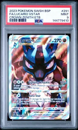 Pokemon TCG SWSH Full Art Lucario Vstar Black Star Promo SWSH291 PSA 9 Mint - Image 2