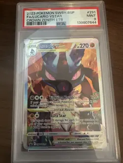 Pokemon TCG - Pokemon TCG Lucario Vstar SWSH291 Crown Zenith Promo - PSA 9 MINT - Image 1