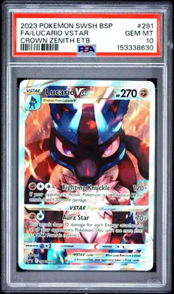 Pokemon TCG Lucario VSTAR SWSH291 Holo Black Star Promo Crown Zenith PSA 10 - Image 2