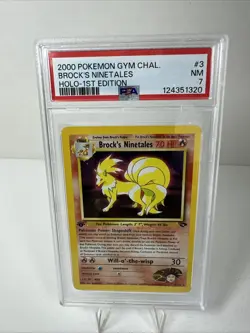 Brock's Ninetales [1st Edition] #3 Pokemon Gym Challenge PSA Grade 7-NM - Image 1