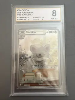Pokemon Black Bolt Cinccion 153/086 RPC 8 NM-MT - Image 1