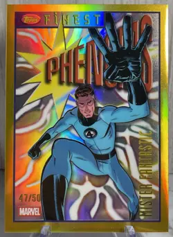 2026 Topps Finest Fantastic Four Mister Fantastic Tribute to Finest Gold 47/50 - Image 1