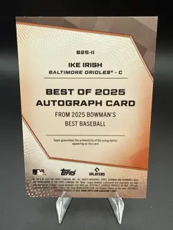 2025 Bowman's Best #B25-II Ike Irish Best of 2025 Auto Gold Refractor /50 - Image 2