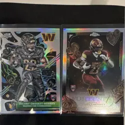 2025 Topps Cosmic Chrome Jacory Croskey-Merritt Commanders 2-Card Lot Refractors - Image 1