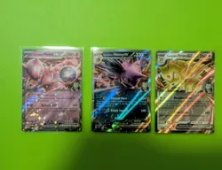 Pokemon TCG Destined Rivals All 3 Tin Promos Mewtwo persian nidoking 216 217 218 - Image 1