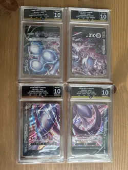 Sequentially Graded 10 Full Mewtwo V-Union Set Pokemon Cards - Image 1