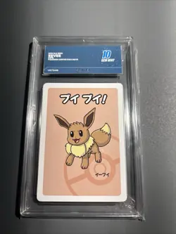 Aura Graded 10 Pokemon Japanese Eevee Old Maid Playing Cards - Image 1