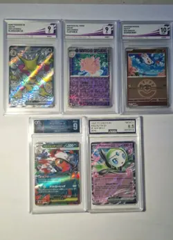 Pokemon Graded Slab Lot - 5 Cards (TG,AGS,) Alakazam ex, Meloetta ex And More - Image 1