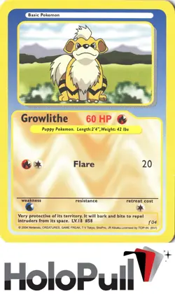 Pokemon Funskool Card Growlithe India 2004 f04 - Image 1