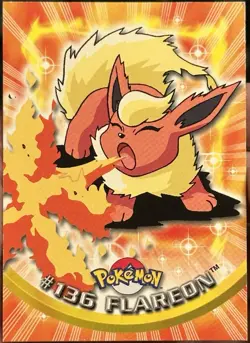 FLAREON #136 - NON-HOLO - BLUE LOGO - SERIES 3 - TOPPS Pokemon CARD - NM - Image 1