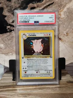 Pokemon PSA 9 MINT Clefable 1/64 Spanish 1st Edition Jungle Holo Pop 3 No Higher - Image 1