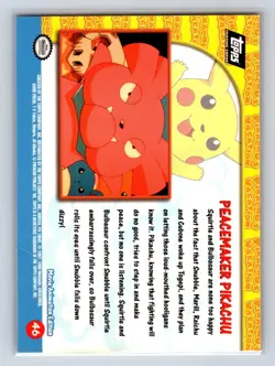 Peacemaker Pikachu #46 Topps The First Movie Trading Cards Pokemon LP - Image 2