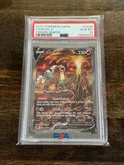 2023 POKEMON SWORD & SHIELD CROWN ZENITH #GG36 FULL ART/ENTEI V PSA 10! - Image 1