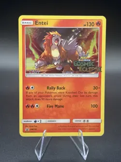 Pokemon TCG Entei Black Star Promos Staff Stamp Holo Sm219 NM - Image 1