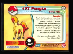Ponyta 77 2000 Topps Pokemon TV Animation Edition Series 2 Blue Logo LP+ - Image 2