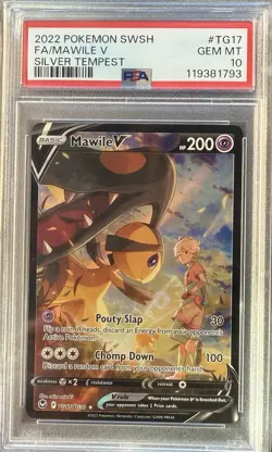 Pokemon Mawile V Silver Tempest Trainer Gallery Full Art #TG17 PSA 10 Gem Mint - Image 1