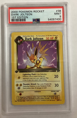 Pokemon Team Rocket 1st Edition DARK JOLTEON PSA 9 (7400) Graded Power - Image 1