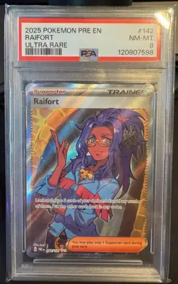 2025 POKEMON SV PRISMATIC EVOLUTIONS - PRE EN #142/131 RAIFORT ULTRA RARE PSA 8 - Image 1