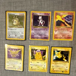 Wizards Pokemon TCG Base Set Holo/Regular 6-Card Lot English 1999 Mewtwo - Image 1
