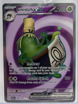 Pokemon TCG - Sinistcha ex Ultra Rare Full Art Twilight Masquerade 189/167 - Image 1