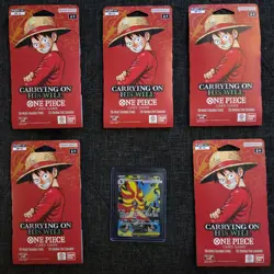 Carrying On His Will - One Piece - Sleeved Packs (Lot Of 5) Plus - Free UR Card - Image 1