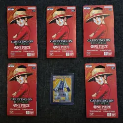 Carrying On His Will - One Piece - Sleeved Packs (Lot Of 5) Plus - Free UR Card - Image 1