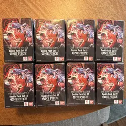 Bandai One Piece Card Game Double Pack Set 11 English Booster Pack Lot (8) - Image 2