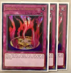 Yugioh! 3x Cursed Seal of the Forbidden Spell RA03-EN076 Ultra Rare 1st Ed NM - Image 1