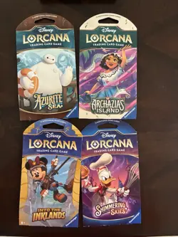 Disney Lorcana Heavy Booster Sleeve Bundle 4 Sleeved Packs - Image 1