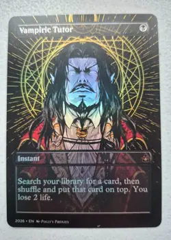Vampiric Tutor FOIL PROXY Card (FOIL ERROR) with Custom Fantasy Runes Art Design - Image 1
