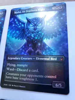 Maha, Its Feathers Night FOIL PROXY Card (FOIL ERROR) Custom Fantasy Art Design - Image 3