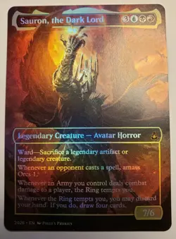 Sauron, the Dark Lord FOIL PROXY Card (FOIL ERROR) Custom Fantasy Art Design - Image 1