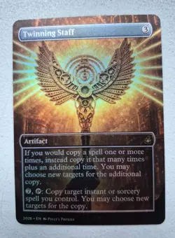 Twinning Staff FOIL PROXY Card (FOIL ERROR) with Custom Fantasy Art Design - Image 1