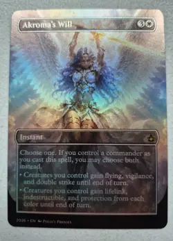 Akroma's Will FOIL PROXY Card (FOIL ERROR) with Custom Fantasy Art Design - Image 1