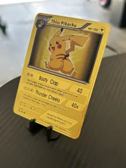 Thicc Pikachu Collectible Metal Pokemon Card - Image 1