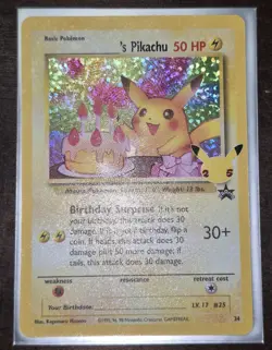 Birthday Pikachu - 25th Anniversary Celebrations Pokemon Card - NM - Image 1
