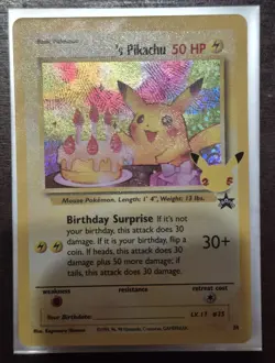 Birthday Pikachu - 25th Anniversary Celebrations Pokemon Card - NM - Image 2