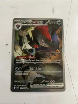Pokemon TCG N's Zoroark EX Holo Card 185/159 Sv09: Journey Together NM - Image 1
