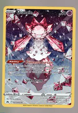 Pokemon Diancie SWSH: Crown Zenith: Galarian Gallery #GG13/GG70 NM - Image 1