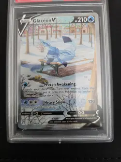 Pokemon TCG: Glaceon V 077 Eevee Heroes Alt Art Full Art 2021 077/069 SR PSA 9 - Image 1