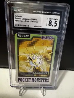 Pokemon 1997 Bandai Carddass #135 Jolteon Japanese Card CGC 8.5 NM/MINT Japanese - Image 3