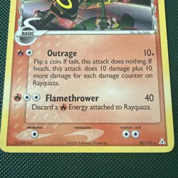 Pokemon TCG Rayquaza 26/110 Pokemon Holon Phantoms Non-Holo Played Used - Image 3