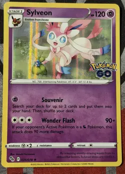 Pokemon TCG - SYLVEON 035/078 Pokemon Go Holo Rare NM Near Mint - Image 1
