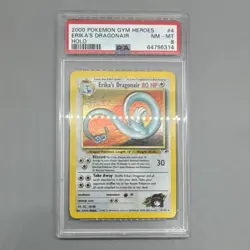 Pokemon TCG Gym Heroes 2000 Erika's Dragonair 4/132 Holo Unlimited PSA 8 - Image 1