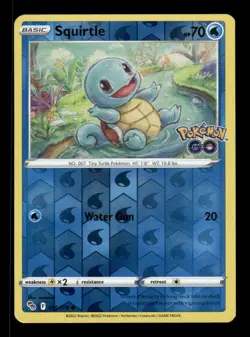 SQUIRTLE 015/078 COMMON POKEMON GO POKEMON REVERSE HOLO NM - Image 1