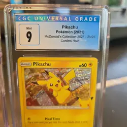 CGC 9 Pikachu Pokemon 2021 McDonalds Collection 25/25 Confetti Holo & Non-Holo - Image 3